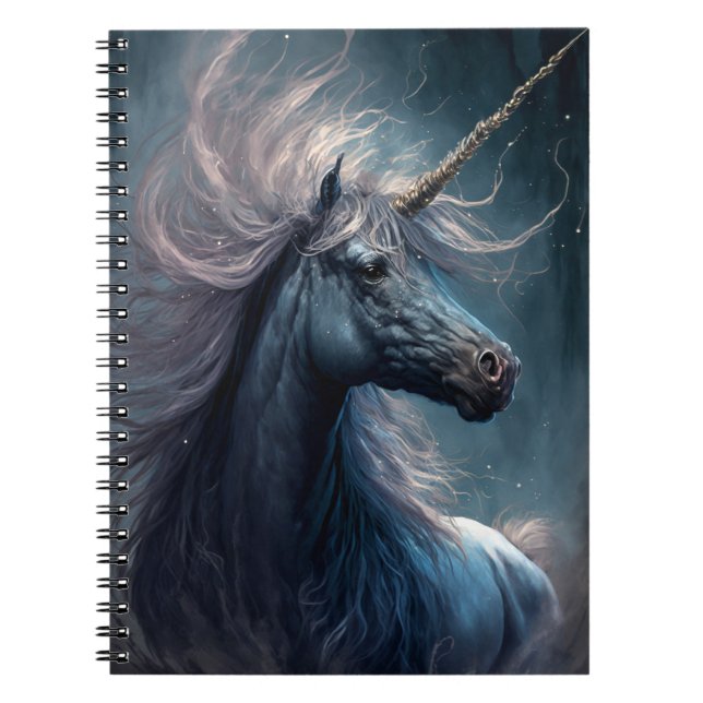 Carnet Art de l'Imaginaire de la licorne noire (Devant)