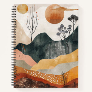 Carnet Art de montagne Terracotta Ocbre Twin Sun milieu d