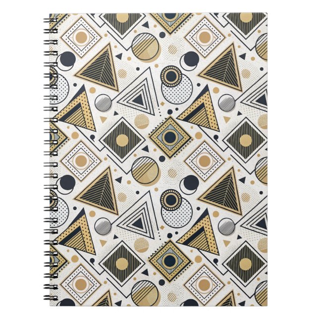 Carnet Art de motif géométrique moderne de triangles et d (Devant)