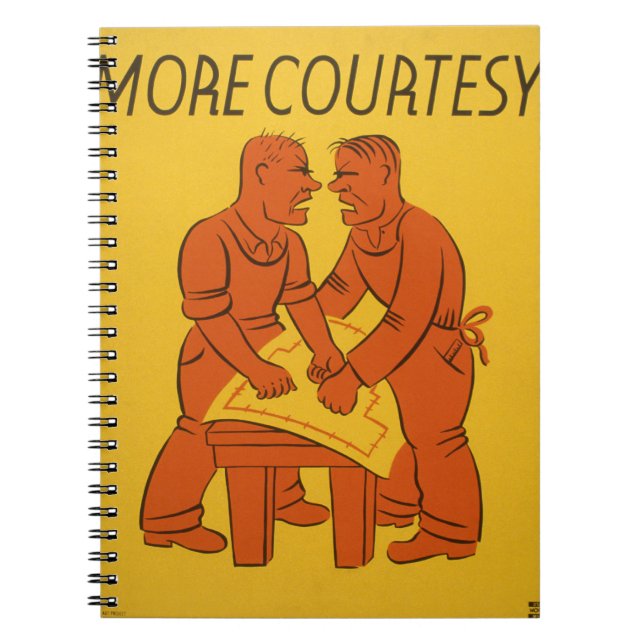 Carnet Art de poster vintage plus de courtoisie (Devant)