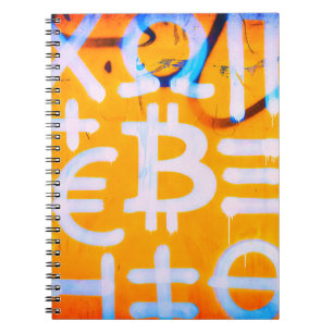 Carnet Art de rue Bitcoin (Peinture orange n°1)