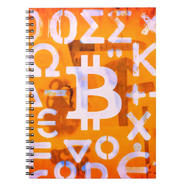 Carnet Art de rue Bitcoin (Peinture orange n° 6) (Devant)
