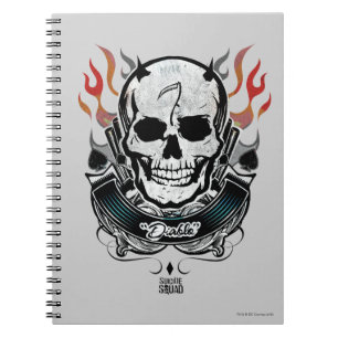 Carnet Art de tatouage de crâne et de flammes du peloton