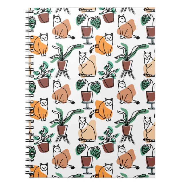 Carnet Art de trait dessin chats et fleurs (Devant)