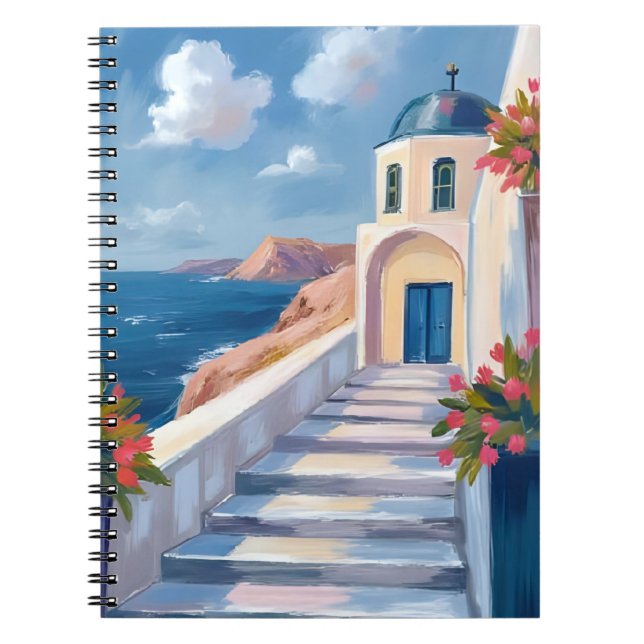 Carnet Art de voyage à l'aquarelle Santorin Grèce (Devant)