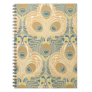 Carnet art déco art nouveau paon art motif