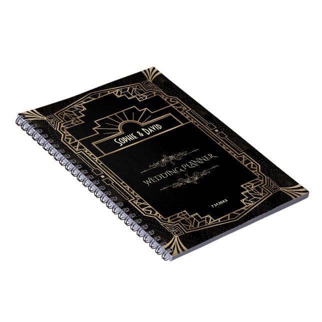 Carnet Art Déco Black Gatsby 1920 Style Wedding planner (Côté Droit)