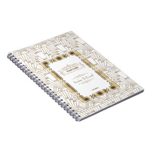 Carnet Art déco blanc Grand Gatsby Wedding planner des an