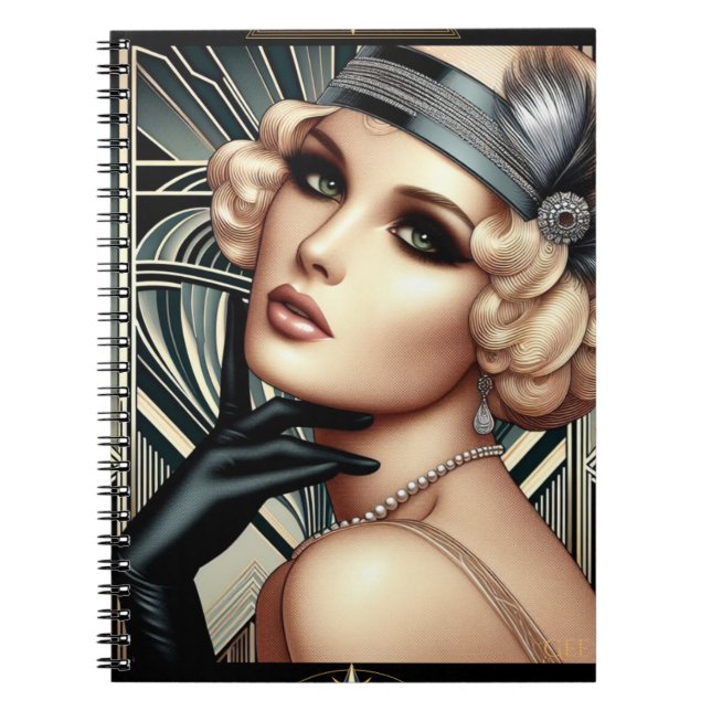 Carnet Art Déco Femme Fatale Planner (Devant)