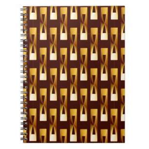 Carnet Art Déco Metallic Géométrique - Or et chocolat