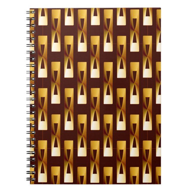 Carnet Art Déco Metallic Géométrique - Or et chocolat (Devant)
