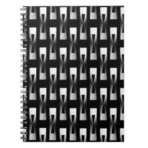 Carnet Art Déco Métallo Géométrique - Argent et Noir