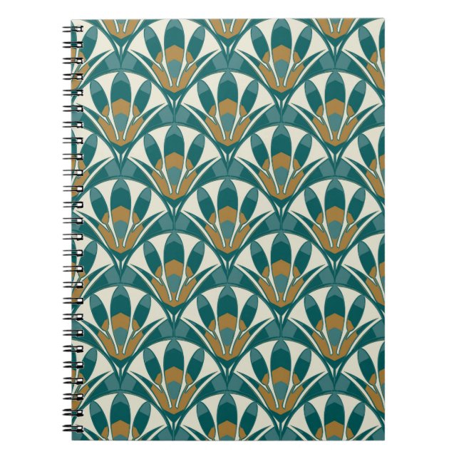 Carnet Art déco motif floral abstrait sans soudure. Décor (Devant)