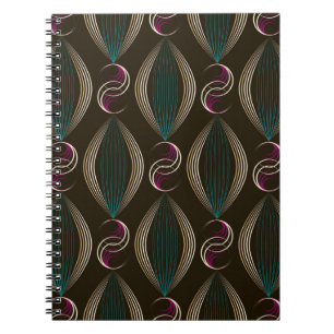 Carnet Art déco : motif vintage géométrique.