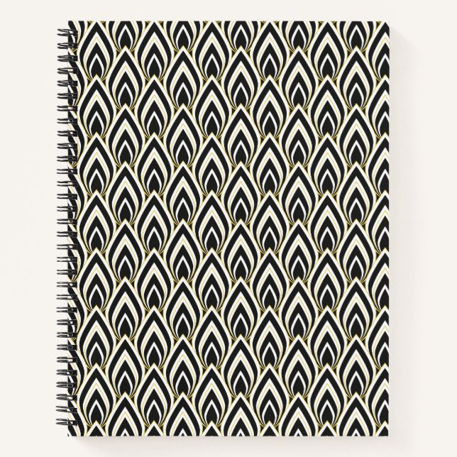 Carnet Art Déco noir et blanc (Devant)