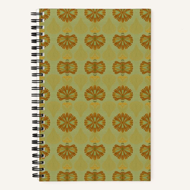 Carnet Art Déco Palmier Émeraude Or (Recto)