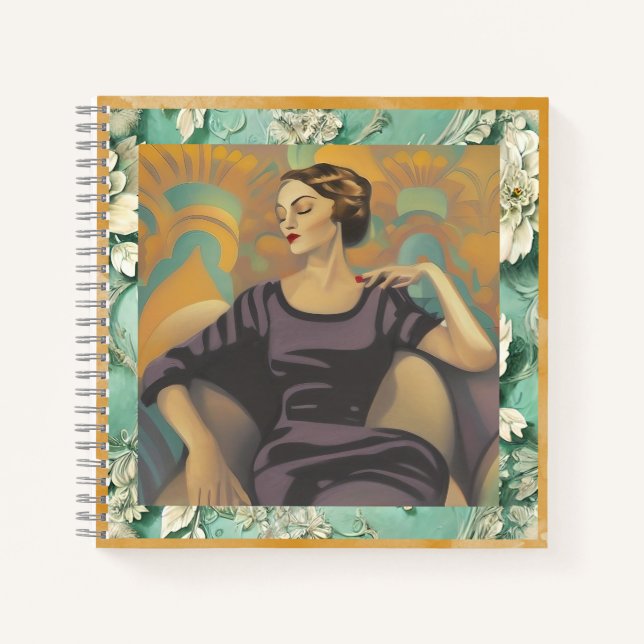 Carnet Art Déco Rédiger L'Oeuvre D'Une Femme (Devant)