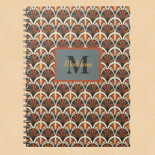 Carnet Art Déco Retro Jazz Age Muet Couleurs Monogramme