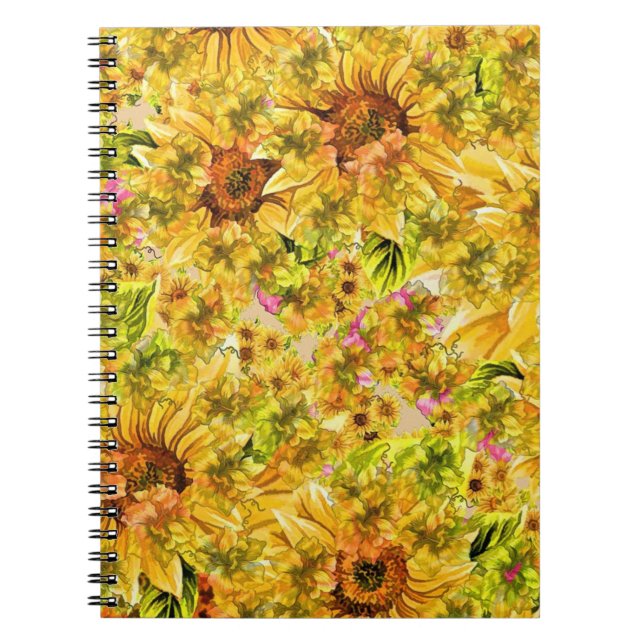 Carnet Art des tournesols vintages (Devant)