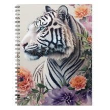 Art du portrait floral de tigre blanc