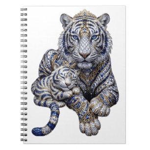 Carnet Art du Tigre Blanc Royal Majestueux Bijouté