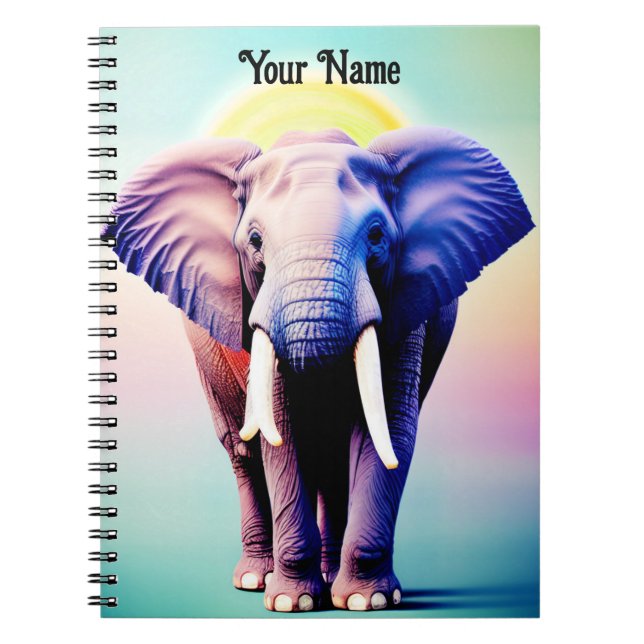 Carnet Art Eléphant Vibrant Une Pop de Couleur pour votre (Devant)
