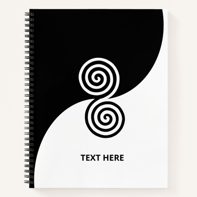 Carnet Art en double spirale en noir et blanc (Devant)