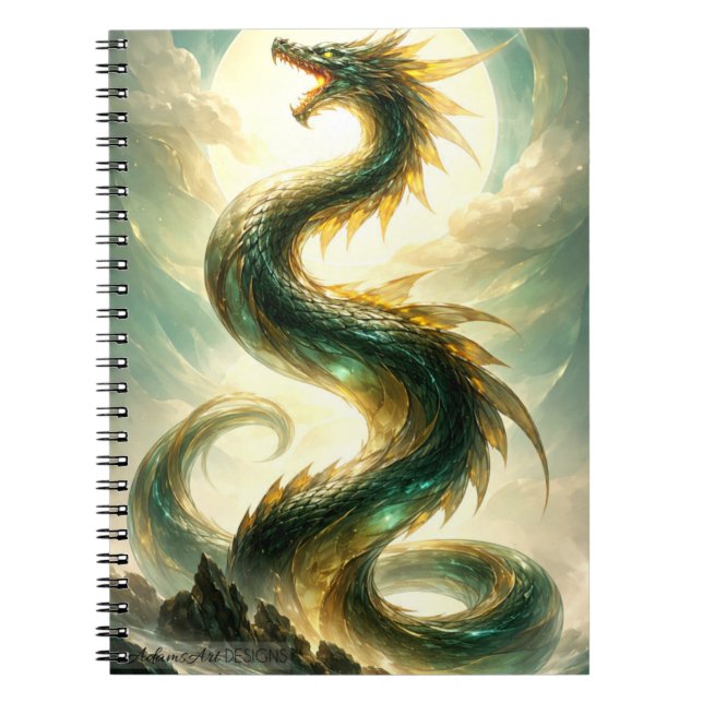 Carnet Art fantastique du dragon émeraude céleste (Devant)