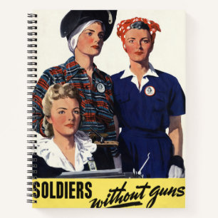 Carnet Art féministe vintage de soldats de la Seconde Gue