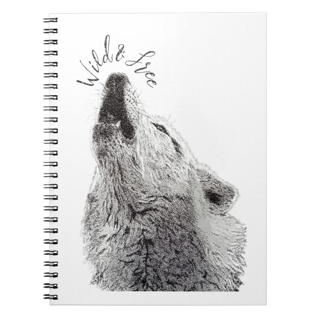 Carnet Art fin de loup hurlant de script sauvage et libre (Devant)