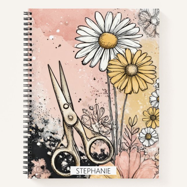 Carnet Art floral aquarelle abstrait (Devant)