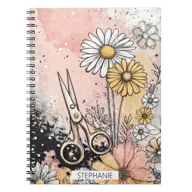 Carnet Art floral aquarelle abstrait (Devant)
