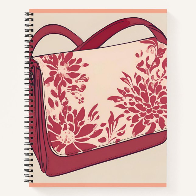 Carnet Art Floral Beige & Rouge AI (Devant)