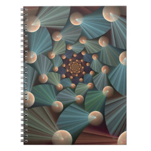 Carnet Art Fractal Abstrait Avec Profondeur Bleu Brown Ar