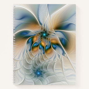 Carnet Art fractal de fantaisie abstraite avec du bleu