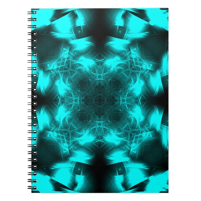 Carnet Art fractal de symétrie plasma aquatique (Devant)