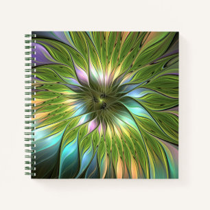 Carnet Art Fractal Fleur Imaginaire Coloré Lumineux