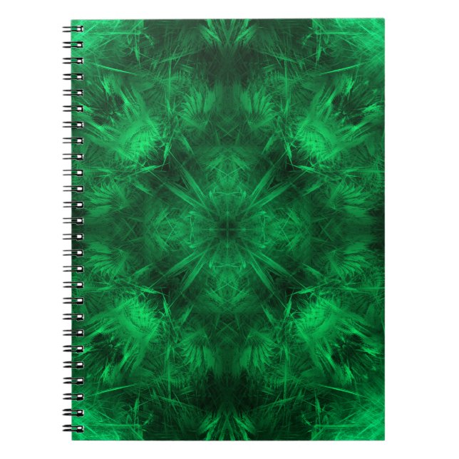 Carnet Art fractal mandala Énergie d'émeraude (Devant)