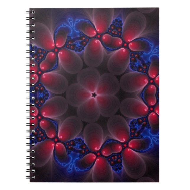 Carnet Art fractal numérique violet cool (Devant)
