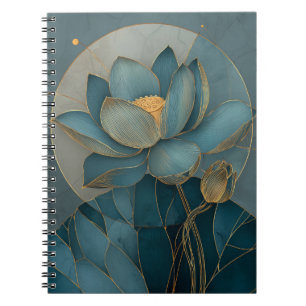 Carnet Art géométrique en ligne de fleur de lotus sarcell