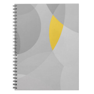 Carnet Art géométrique gris et jaune minimal