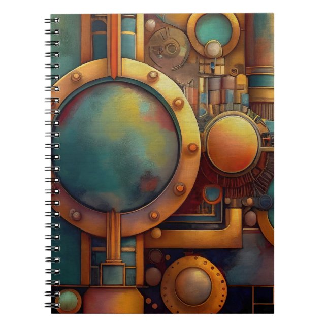 Carnet Art géométrique industriel steampunk (Devant)