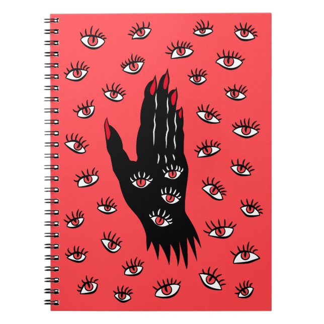 Carnet Art gothique d'Halloween - Yeux Éffrayants à main  (Devant)