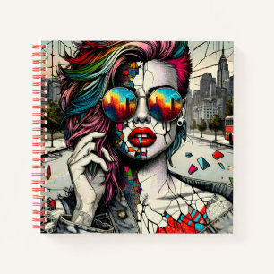 Carnet Art Grunge Femme Abstraite Fracturée