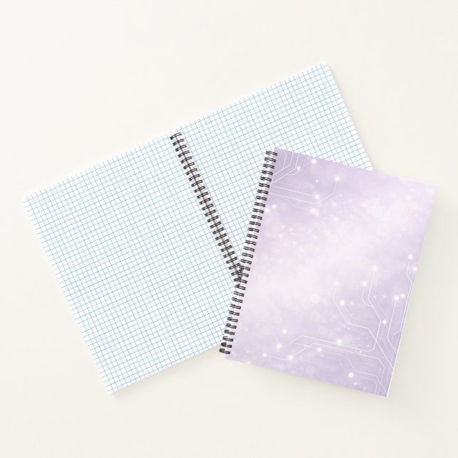 Carnet Art IA lilas pâle et gris perle  (Intérieur)