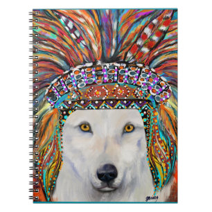 Carnet Art Loup Blanc