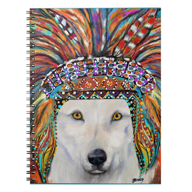 Carnet Art Loup Blanc (Devant)