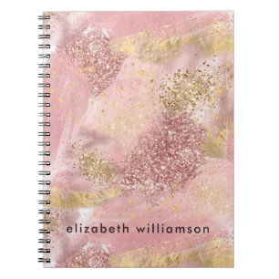 Carnet Art moderne Abstrait de rose pâle Parties scintill