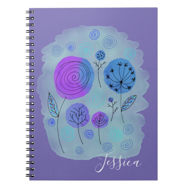 Carnet Art moderne Abstrait Fleur Personnalisé (Devant)