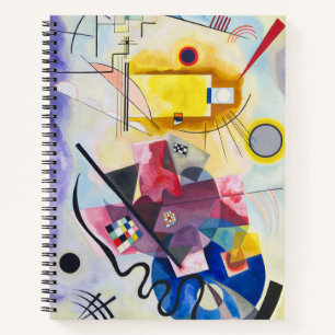 Carnet Art moderne Abstrait Kandinsky Jaune Rouge Bleu